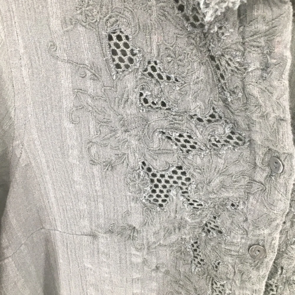 Free People Button Down Lace/Crotched Shirt
